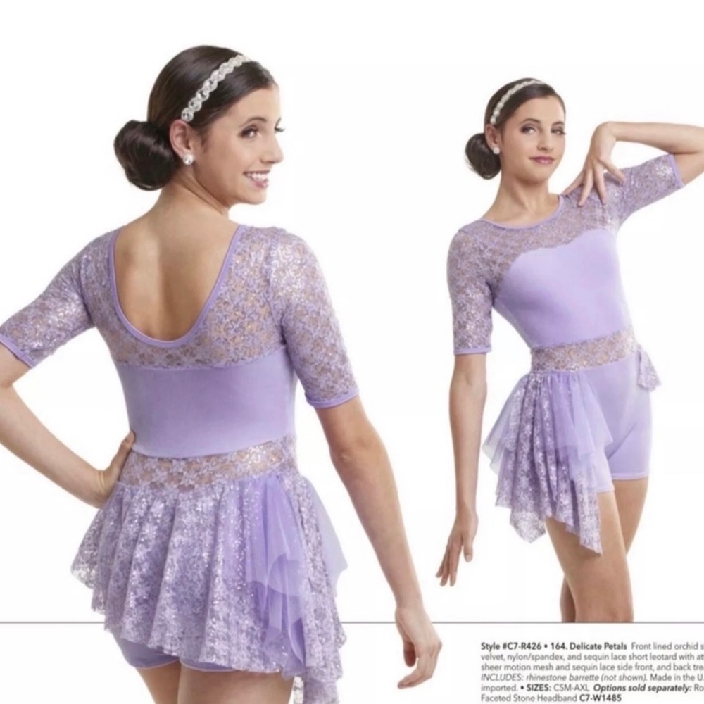 Curtain Call Delicate Petals Lilac Dance Costume Size Adult Small